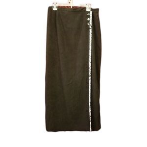 Stonebridge‎ Maxi Skirt Black W/Zebra Stripe Sz 16